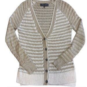 Rag & Bone Tan Metallic Gold Alpaca Blend Women’s Sz S Cardigan